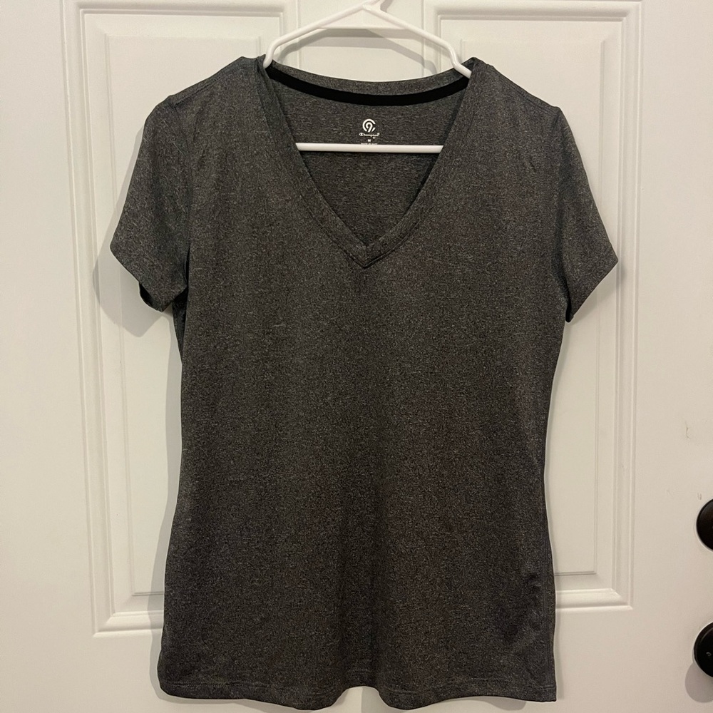 Women’s Medium Champion  Gray Athletic Quick Dry Short Sleeve Shirt EUC
